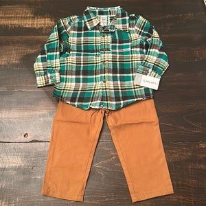 NWT - Carter’s Baby Boy Flannel & Pant Set